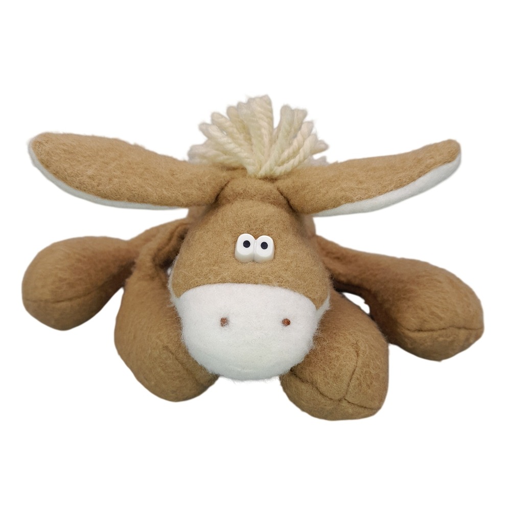 Vintage 1985 Hallmark Dickens Donkey Plush Tan White Stuffed Animal Toy DT383-6